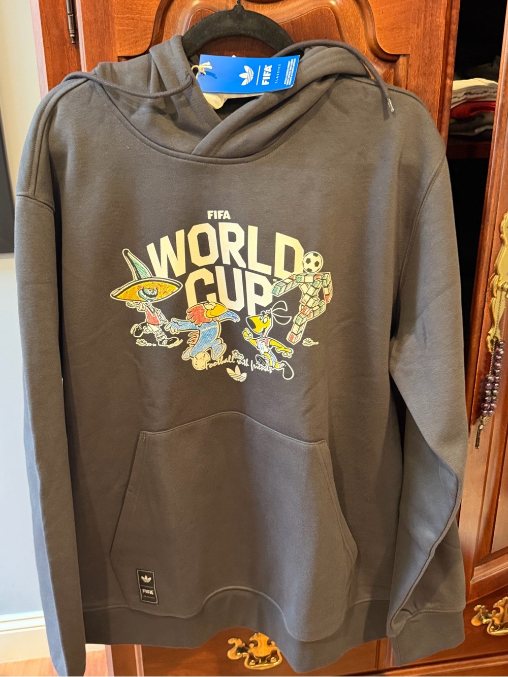 Adidas FIFA World Cup Graphic Hoodie - Charcoal. Brand new with tags